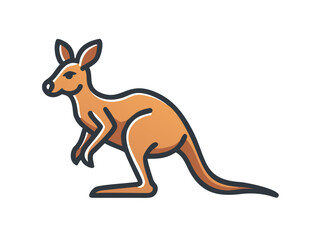 Fototapeta premium Cute outline illustration of a kangaroo. This simple, outlined vector graphic showcases a kangaroo in a playful, stylized manner.