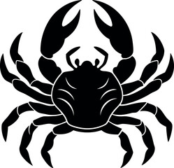 Crab silhouette icon on transparent background