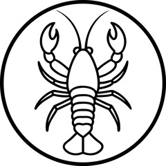 Lobster outline icon on transparent background.
