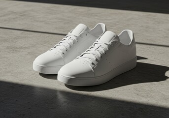 Minimalist White Leather Sneakers Stylish and Comfortable Footwear
