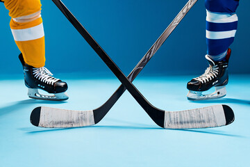 Hockey Player in Action – Skating and Shooting Puck on Ice