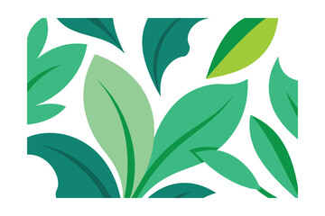 Stylish Abstract Cartoon Foliage Pattern In Green Tones