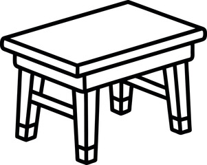 Table outline icon on transparent background