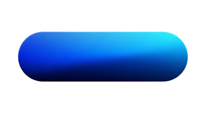 Illustration of a smooth, blue gradient oval button isolated on a transparent background