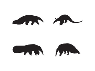 Anteater icon. Anteater Silhouette set. Anteater logo vector silhouette art icon for the community. 