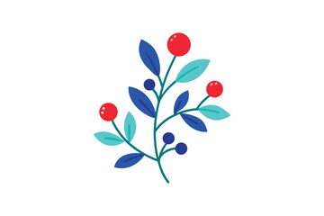 Wild Herb Blend With Blue And Red Berries In Soft Tones