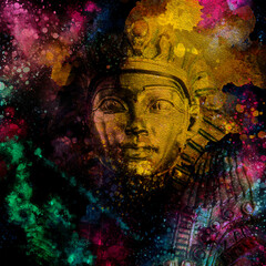 peinture masque égyptien, PNG fond transparent