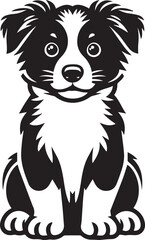 Border Collie Dog Vector – Silhouette 