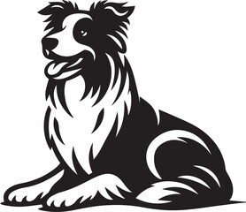 Border Collie Dog Vector – Silhouette 