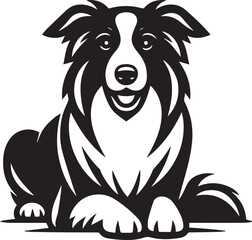 Border Collie Dog Vector – Silhouette 