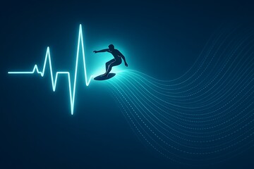 Heartbeat Wave Riding Data Path &ndash; Medical Data and Digital Pulse Concept