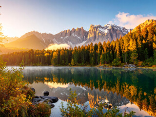 sunrise in the mountains