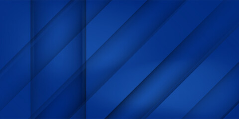 Obraz premium Modern abstract blue background with diagonal line. Simple graphic design element. Futuristic concept. Horizontal banner template with space for your text. Vector