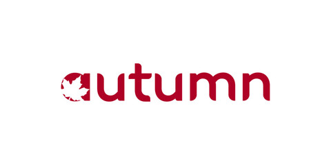Autumn Design Maple Leaf, Red, Seasonal, Fall, Nature, Graphic, Design, Logo, Typography