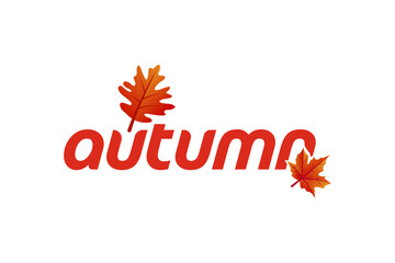 Autumn Design Maple Leaf, Red, Seasonal, Fall, Nature, Graphic, Design, Logo, Typography