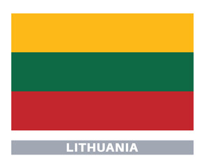  Flag of lithuania. Flag icon. Standard colors. Standard size. Rectangular flag.