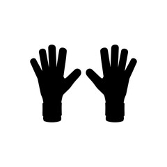 Football goalkeeper gloves silhouette vector flat illustration design. 