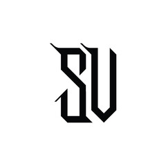SV monogram logo design letter text name symbol monochrome logotype alphabet character simple logo