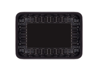 Empty plastic food tray isolated on white background