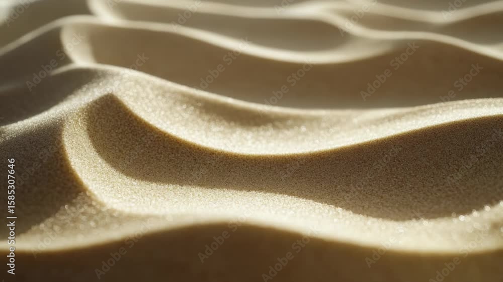Poster a close-up view of sandy dunes with unique textures and patterns