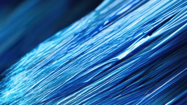 A close-up shot of a brush with bright blue hair, ideal for beauty or fashion related projects