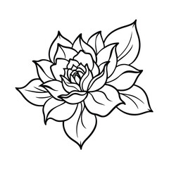 Fototapeta premium Hand Drawn Floral Vector Line Art On White Background For Elegant Nature Decor