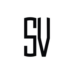 Obraz premium SV monogram logo design letter text name symbol monochrome logotype alphabet character simple logo