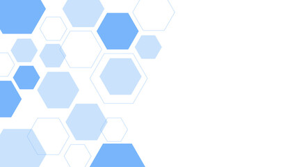Abstract blue hexagon shape for frame illustration design