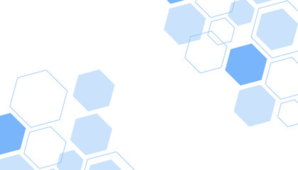 Abstract blue hexagon shape for frame illustration design