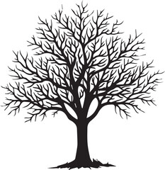 Obraz premium tree silhouette isolated on white 100% fully editable vector file.