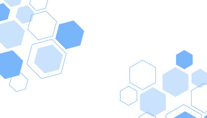 Abstract blue hexagon shape for frame illustration design
