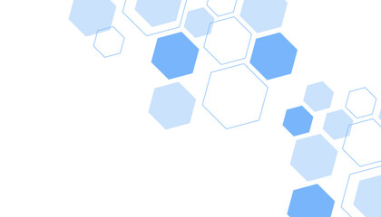 Abstract blue hexagon shape for frame illustration design