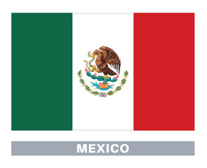 Flag of mexico. Flag icon. Standard colors. Standard size. Rectangular flag.