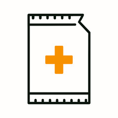 Obraz premium Powder Medicine Sachet Icon in Flat Style 