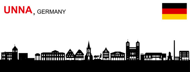 Naklejka premium Unna Silhouette, NRW Dutschland 