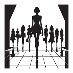 Minimalist Fashion Silhouette - Chic and Timeless Style , black colour vactor 