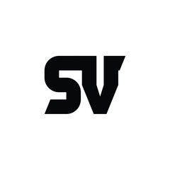 SV monogram logo design letter text name symbol monochrome logotype alphabet character simple logo