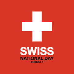 Obraz premium Minimalist Swiss National Day Poster A Graphic Design for August 1st