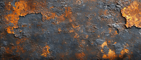 Abstract background with texture of rust and peeled paint on metal surface. Useful for industrial and art projects.