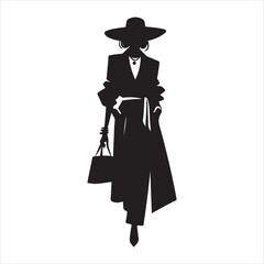 Minimalist Fashion Silhouette - Chic and Timeless Style , black colour vactor 