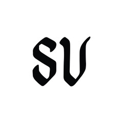 SV monogram logo design letter text name symbol monochrome logotype alphabet character simple logo