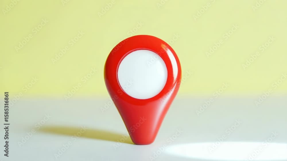 Poster a small red pin with a white circle on it, perfect for marking locations or identifying points