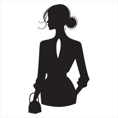 Minimalist Fashion Silhouette - Chic and Timeless Style , black colour vactor 