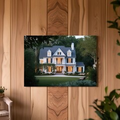 Modern House Display on Wooden Wall