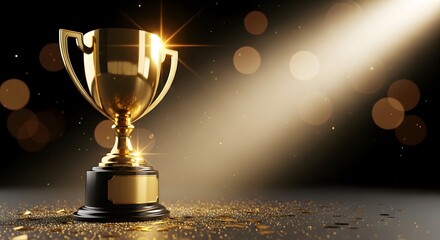 Golden Trophy Award Celebration Achievement Success