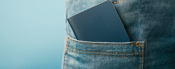 Traveler's Passport in Pants Pocket - Travel Concept