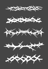 Thorn pointed brunch brutalism element collection vector streetwear clothing design editable