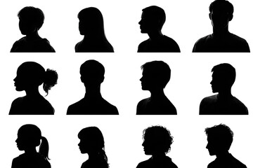 Silhouettes of people's profiles