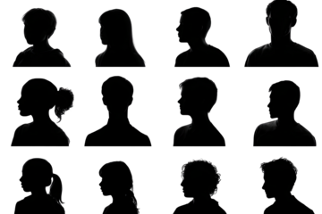 Silhouettes of people's profiles