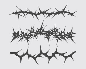 Thorn pointed brunch brutalism element bundle set vector streetwear clothing design editable